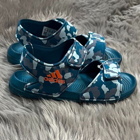 Adidas | Kid's Alta Swim C Sandals | Teal | Size 13 - Picture 2 of 5